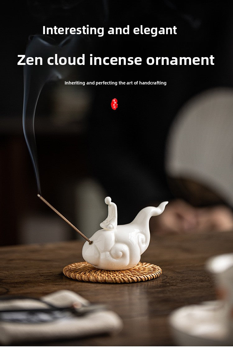 zensoullab Zen Style Formless Buddha Incense Holder Ornament Incense Burner Incense Tray Sandalwood Ceramic Monk Tea Table Decoration