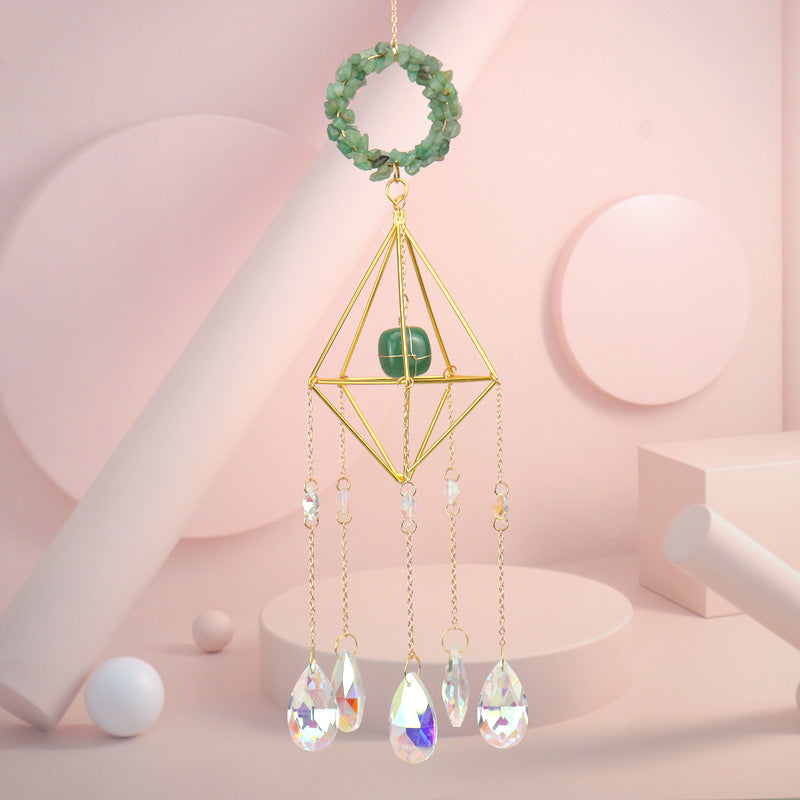 zensoullab Sun Catcher Crystal Air Frame Round Pendant Light Garden Decoration Pendant Light Crystal Hanging Ornament T18