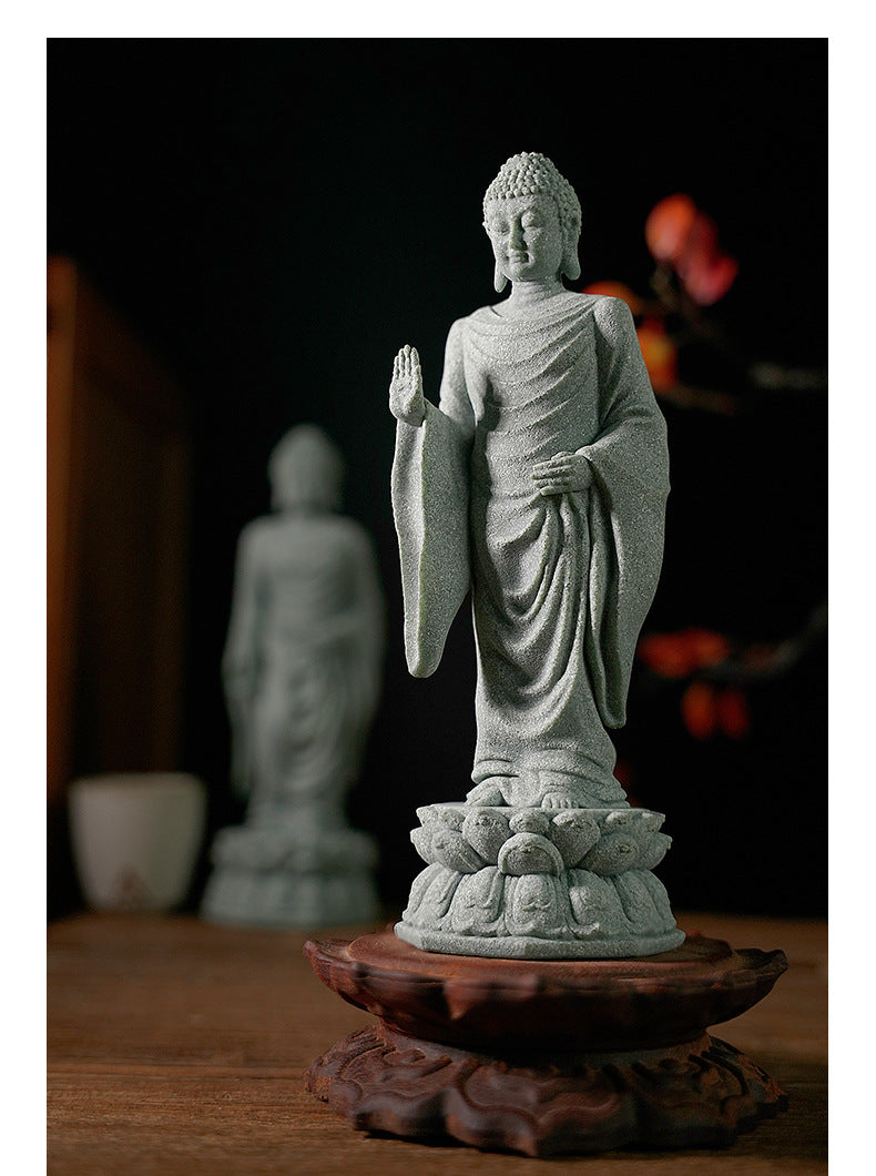 zensoullab Chinese-style Amitabha Buddha Statue Ornament Gardening Flower Tea Room Buddha Decoration Sakyamuni Buddha Fish Tank Landscaping Decoration