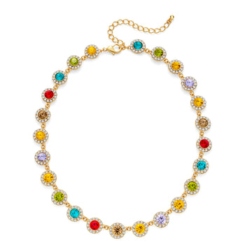 zensoullab Retro Colorful Dopamine Necklace Retro Fashion Necklace Elegant Fashion Collarbone Chain Jewelry