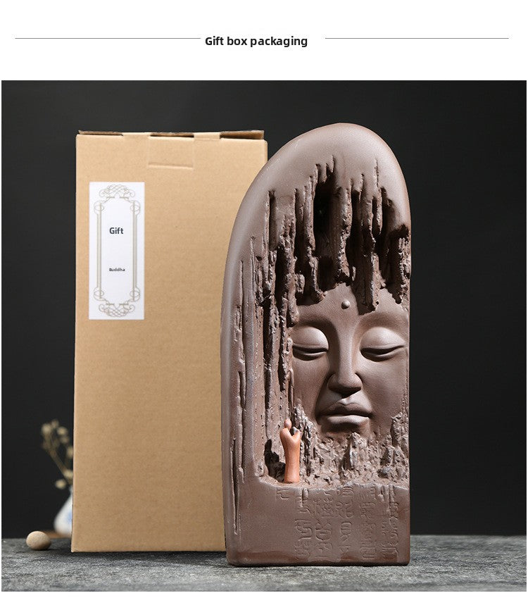 Zensoullab Yunshang Creative Backflow Incense Burner Zen Purple Clay Ornaments Buddha Worship Home Indoor Worship Decoration Sandalwood Stove Buddha Utensils