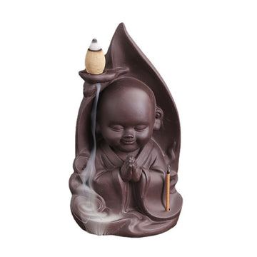 zensoullab Purple Clay Sandalwood Incense Burner Craft Ornament Original Xiangyun Little Monk Incense Holder Waterfall Backflow Incense Burner