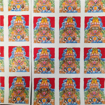zensoullab Nepal Hand-painted Zakiram Small Thangka Gawu Box Painting Core Tibetan Thangka Tibetan Goddess of Wealth Necklace Pendant