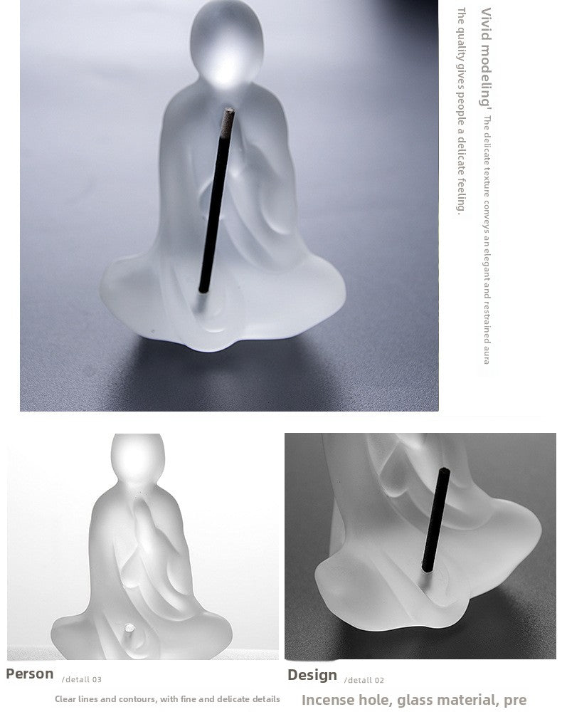 zensoullab Zen Incense Holder Creative Glass Home Incense Tea Ceremony Room Aromatherapy Stand Incense Ornament Backflow Incense Tea Ceremony Accessories