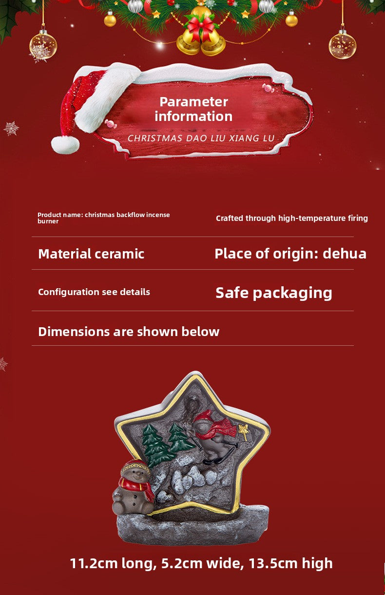 zensoullab Christmas themed backflow incense burner