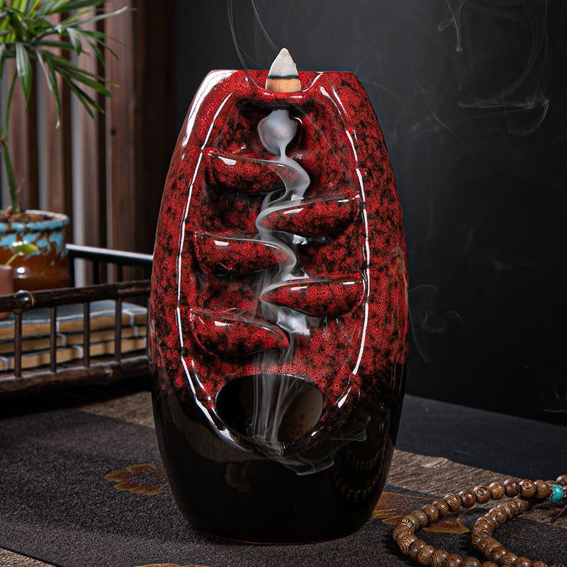 zensoullab Backflow Incense Burner Left and Right Fengyuan Kiln Change Antique Incense Large Home Creative Ornament Home Decor