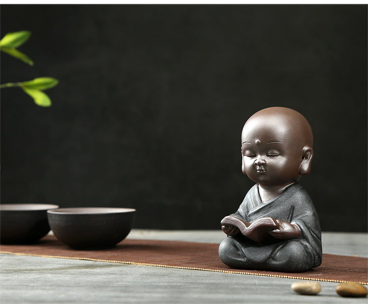 zensoullab Yunshang Black Gold Sand Purple Sand Little Monk Tea Pet Ornament Creative Can Be Raised Tea Tray Tea Play Tea Ceremony Accessories Little Sha Yi