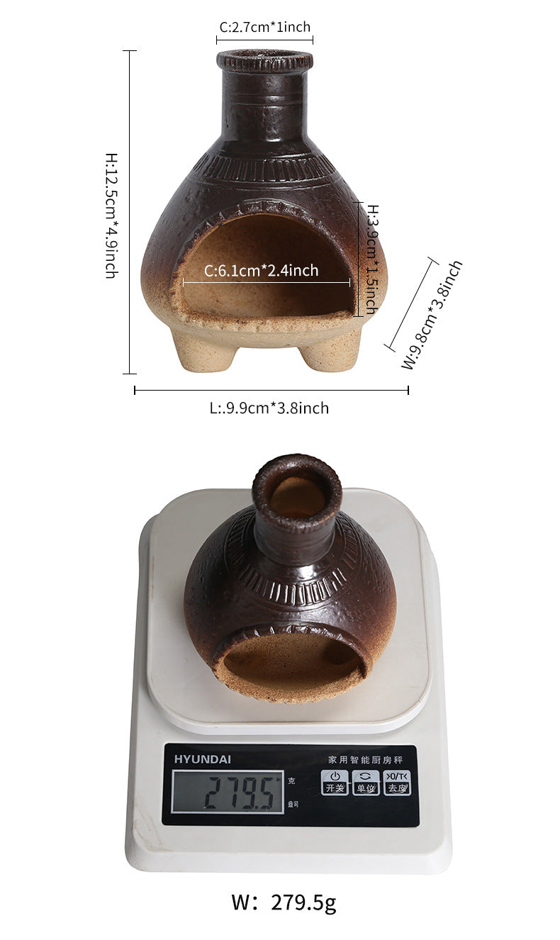 Ceramic Aromatherapy Burner Sage Incense Burner Mini Home Small Wall Stove Heat Resistant Can Be Burned with Open Flame Holy Wood Stove