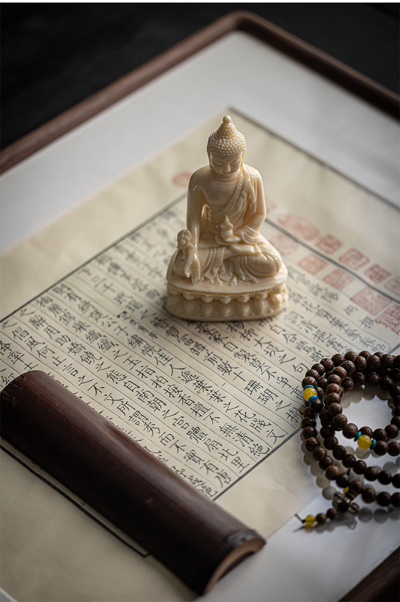 zensoullab Neoclassical Western Three Saints Figures Buddha Statue Ornaments Amitabha Bodhisattva Guanyin Decorations Resin Crafts
