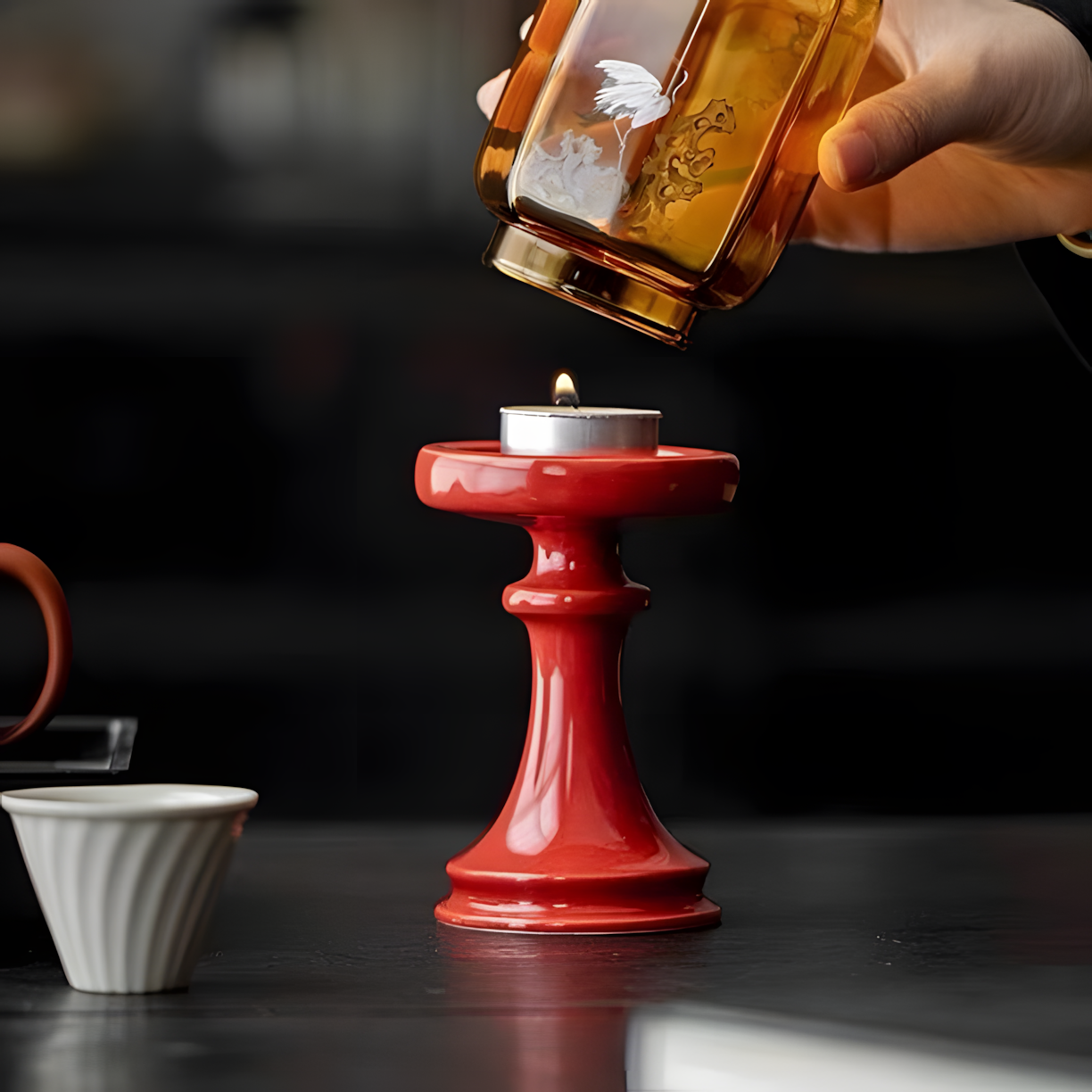 ZENSOULLAB | Eternal Crane · Meditation Glass Candle Holder