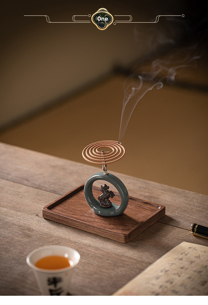 zensoullab Zen Style Small Monk Incense Holder Creative Dual-use Coil Incense Burner Incense Burner for Home Indoor Sandalwood Agarwood Incense Burner Ornament