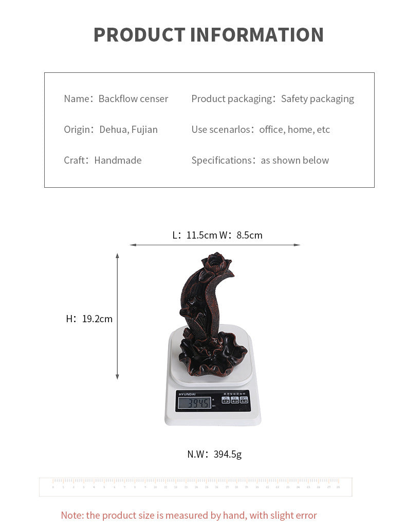 zensoullab Selected Resin Alpine Water Backflow Incense Burner Creative Lotus Leaf Lotus Backflow Sandalwood Burner Home Decor
