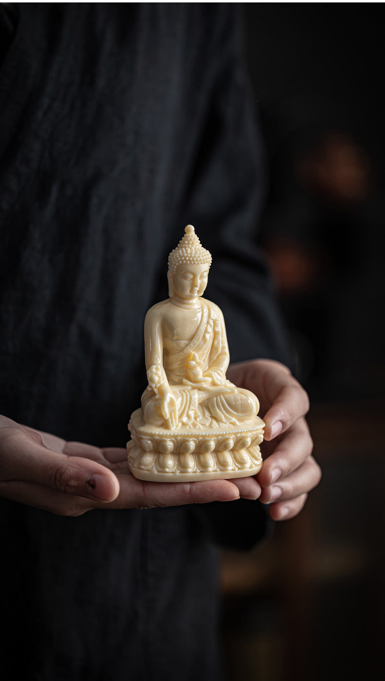 zensoullab Neoclassical Western Three Saints Figures Buddha Statue Ornaments Amitabha Bodhisattva Guanyin Decorations Resin Crafts