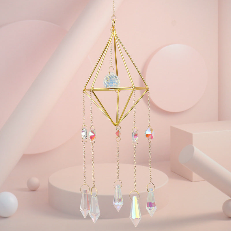 zensoullab Crystal Sun Catcher Air Rack Natural Crystal Column Lamp Prism Pendant Crystal Hanging Garden Decoration