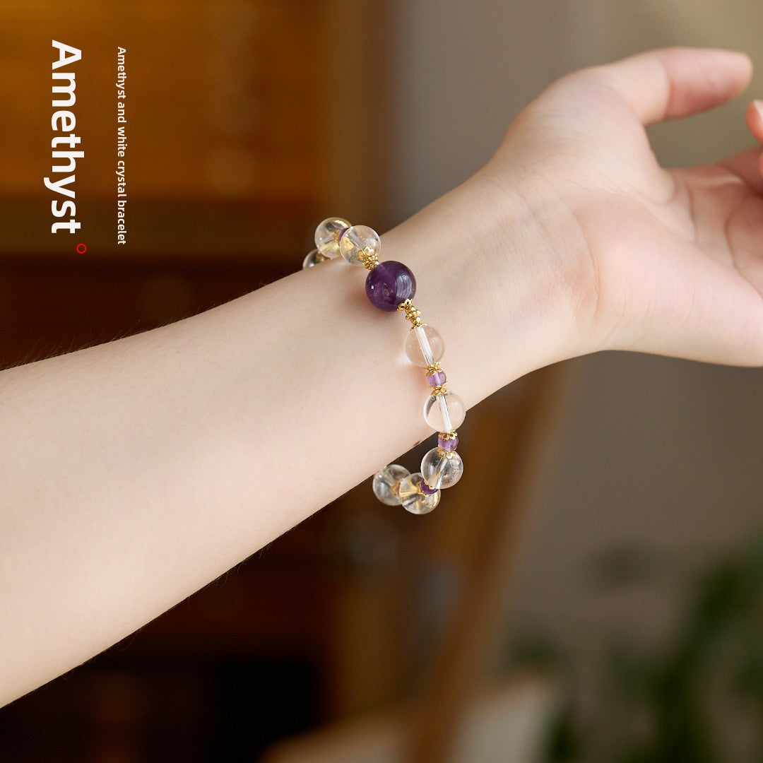 zensoullab Natural Amethyst Bracelet for Women Nine Purple Fire Gourd New Chinese Style National Style Bracelet High-end Crystal Bracelet