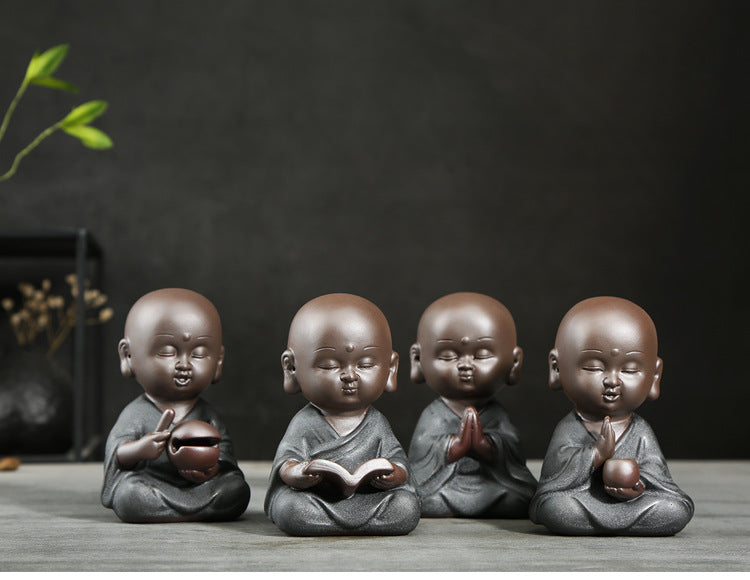 zensoullab Yunshang Black Gold Sand Purple Sand Little Monk Tea Pet Ornament Creative Can Be Raised Tea Tray Tea Play Tea Ceremony Accessories Little Sha Yi