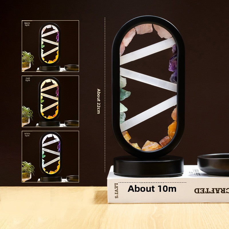 zensoullab Natural Crystal Lamp Pink Crystal Gypsum Raw Stone Night Light Bedroom USB Bedside Festival Atmosphere Lamp