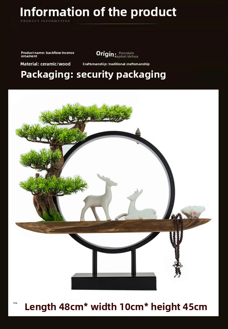 zensoullabled Lamp Circle Base Zen Backflow Incense Burner Chinese Style Home Entrance Decoration Office Tea Room Aromatherapy Burner Household