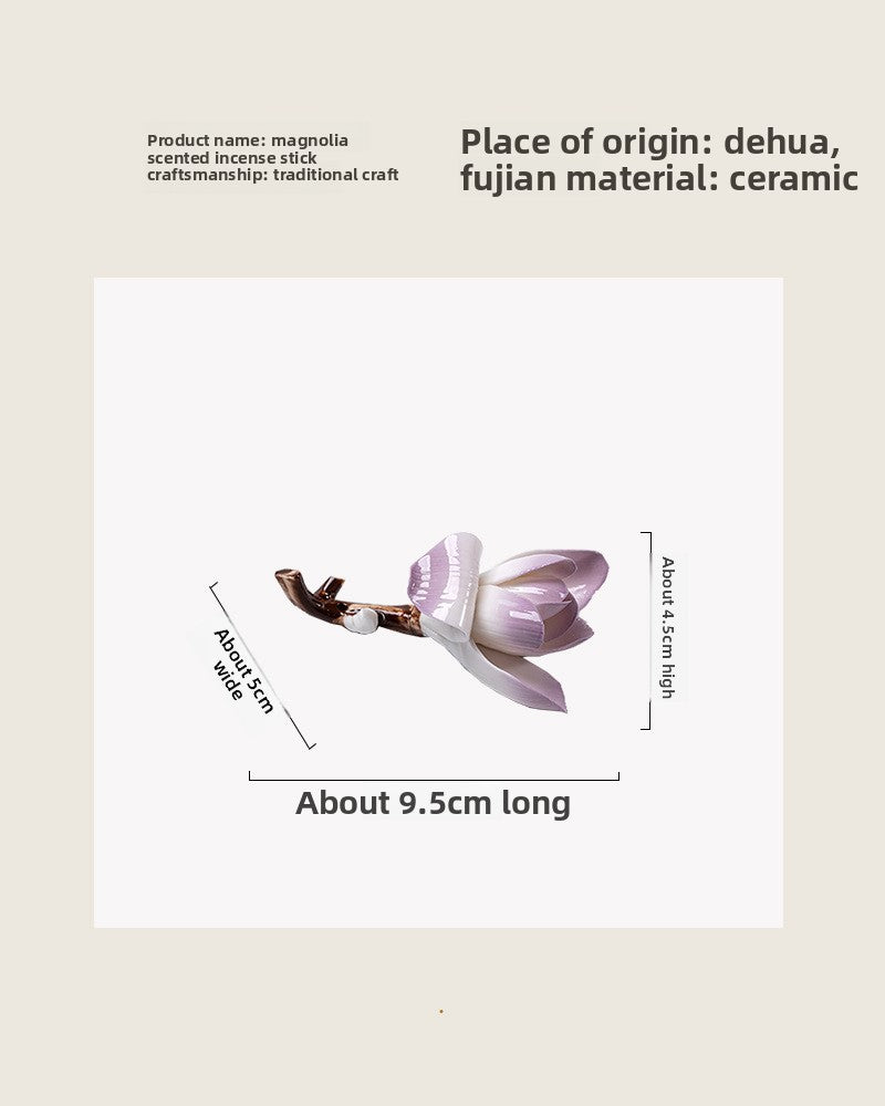 zensoullab Ceramic Magnolia Flower Incense Holder
