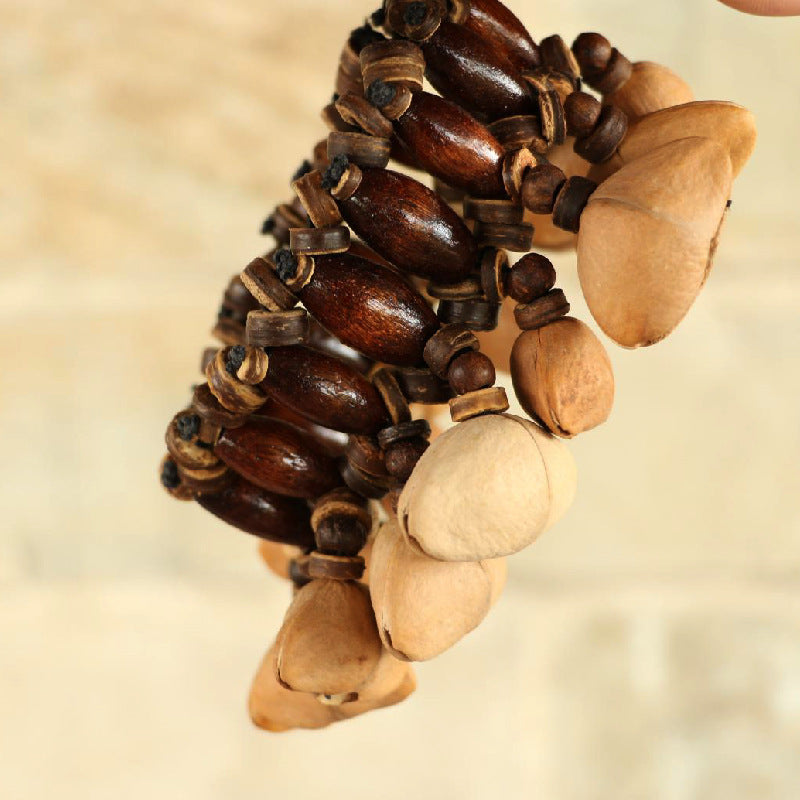zensoullab Derui Musical Instruments African Hand Bell Plant Fruit Bell String Bell Bracelet Anklet Accompaniment Yoga Healing Small Musical Instrument
