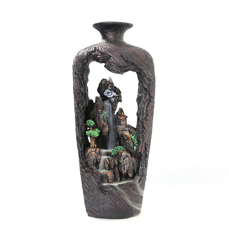 New Resin Backflow Incense Burner Creative Mountain Water Flow Incense Burner Home Decor Backflow Incense Original