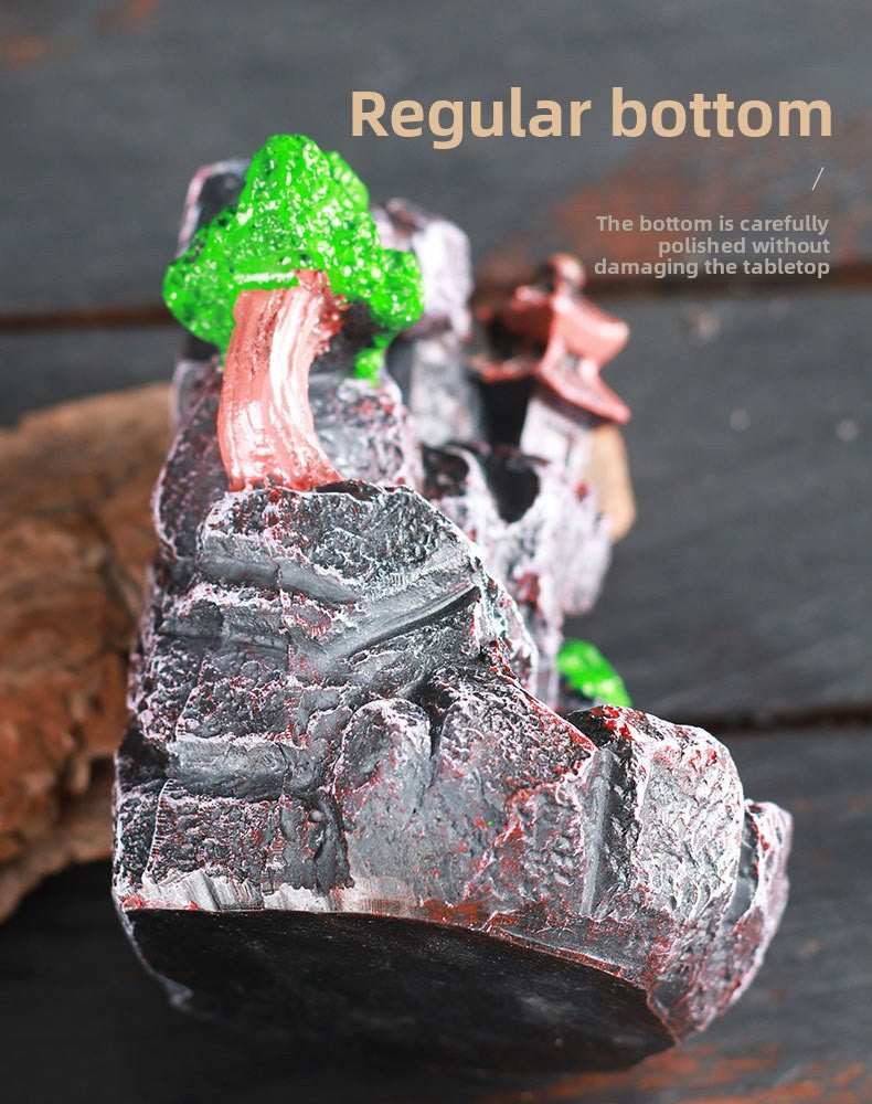 zensoullab Resin Backflow Incense Burner Zen Rockery Home Indoor Living Room Incense Burner Backflow Incense Landscape Decoration Ornament