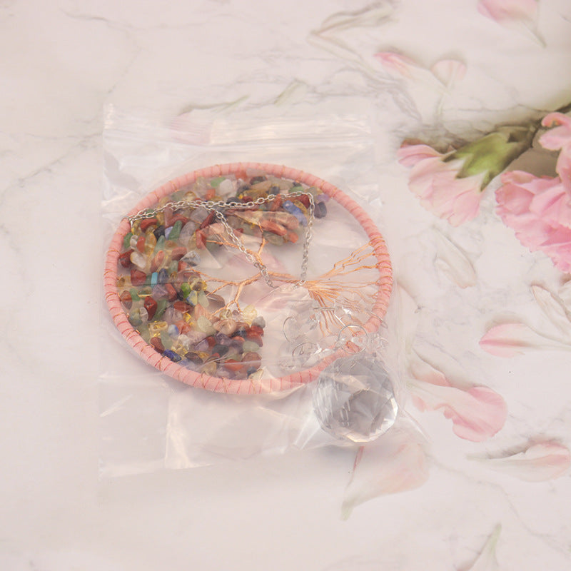 zensoullab Live Hot Sale Natural Crushed Stone Tree of Life Crystal Pendant Car Hanging Bedroom Accessories Pendant