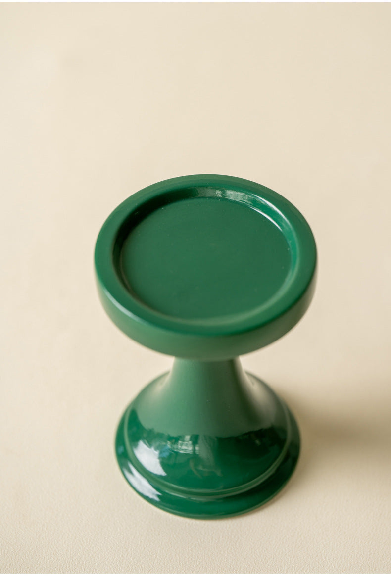 zensoullab Bamboo Leaf Green Ming Qing Candle Holder Glass New Chinese Style Aromatherapy Candle Tea Room Atmosphere Small Candle Holder Tea Ceremony Ornament