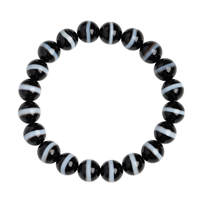 zensoullab Natural First-Line Pharmacist Dzi Bead Agate Bracelet Fashion Versatile Unisex Couple Style Single Circle Bracelet In Stock