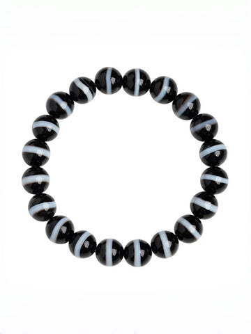 zensoullab Natural First-Line Pharmacist Dzi Bead Agate Bracelet Fashion Versatile Unisex Couple Style Single Circle Bracelet In Stock