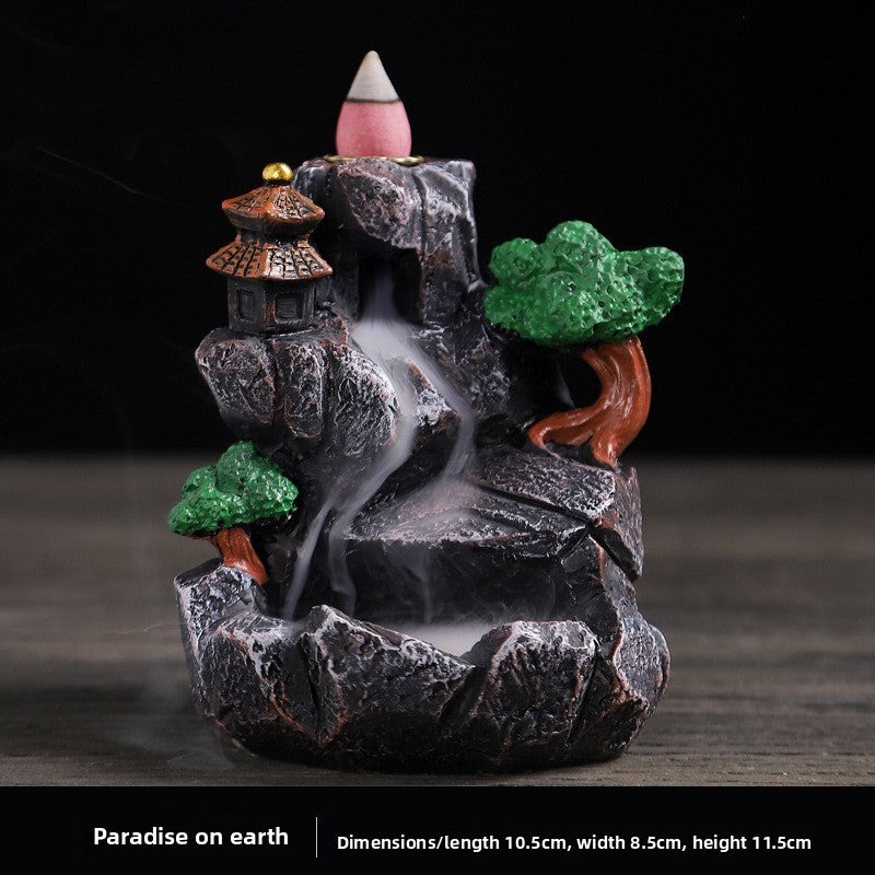 zensoullab Backflow Incense Burner Resin Home Indoor Tea Ceremony Incense Retro Creative Backflow Ornament