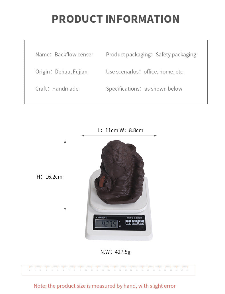 zensoullab Purple Clay New Arrival Tathagata Backflow Incense Burner Creative Mountain Water Tower Incense Backflow Incense Burner Home Decoration