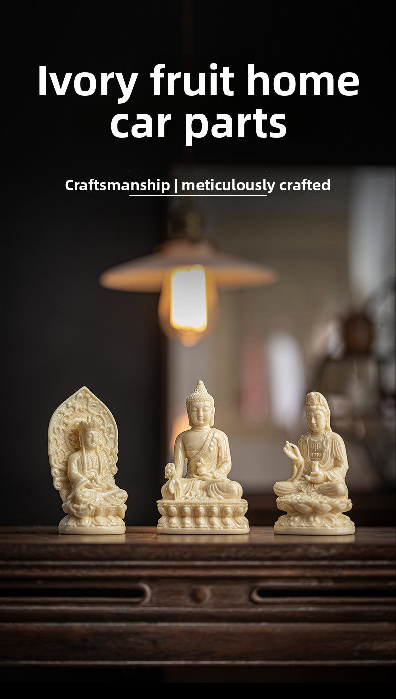 zensoullab Neoclassical Western Three Saints Figures Buddha Statue Ornaments Amitabha Bodhisattva Guanyin Decorations Resin Crafts