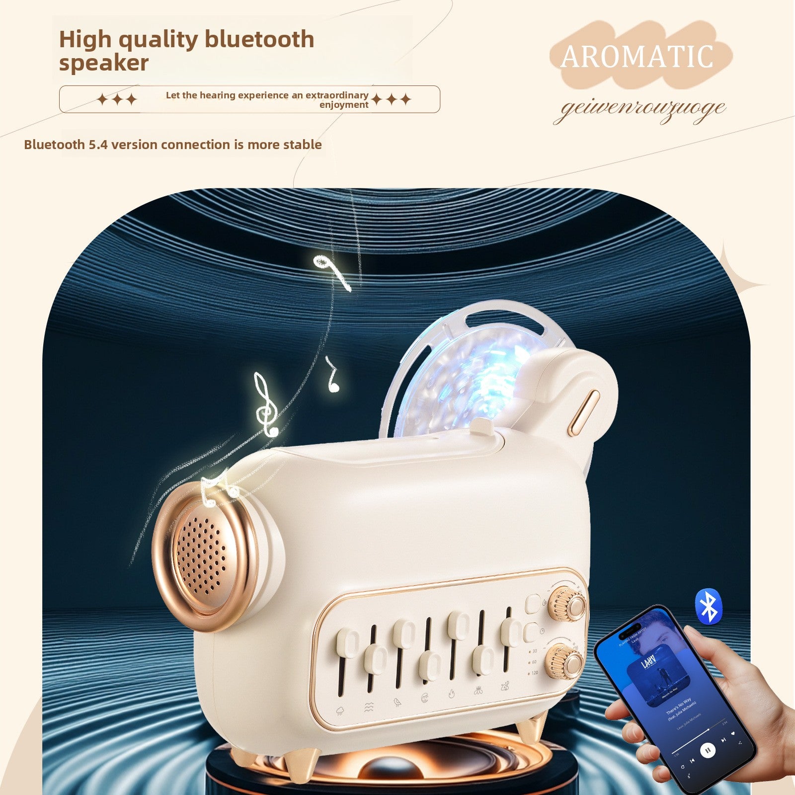 zensoullab New Product DIY White Noise Aromatherapy Machine Colorful Aurora Night Light Ultrasonic Essential Oil Bluetooth Speaker Humidifier