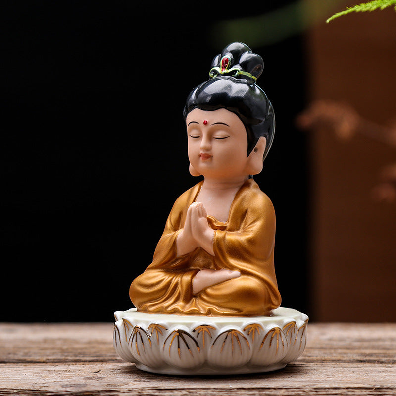 Zensoullab Creative Boutique Handicrafts Ceramic Classical Buddha Statue Buddha Buddha Guanyin Bodhisattva Chinese Household Car Safety Ornaments