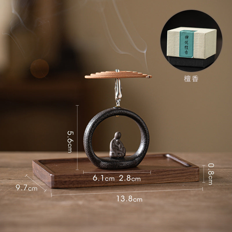 zensoullab Zen Style Small Monk Incense Holder Creative Dual-use Coil Incense Burner Incense Burner for Home Indoor Sandalwood Agarwood Incense Burner Ornament
