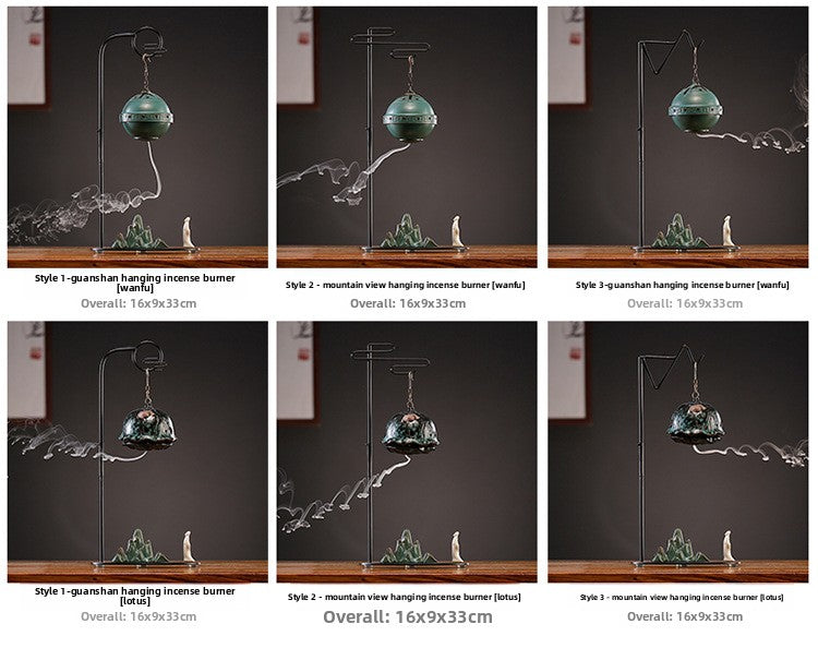 zensoullab Creative Backflow Incense Burner Home Indoor Incense Hanging Ball Chinese Zen Style Home Decoration Tea Ceremony Sandalwood Agarwood Incense Burner