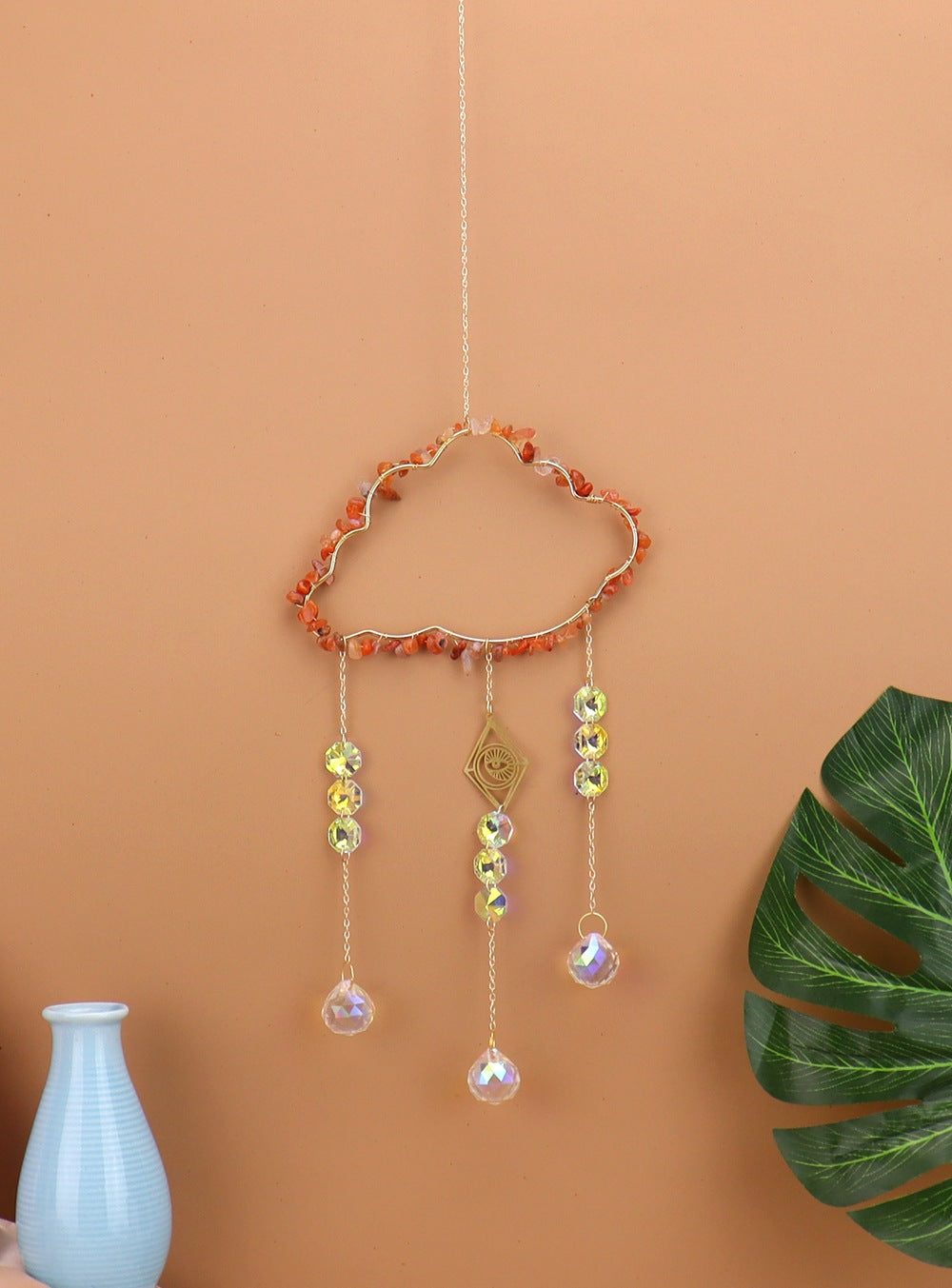 zensoullab Natural Crystal Gravel Handmade Crystal Decoration Pendant Window Outdoor Light Gathering Cloud Amethyst Sun Catcher