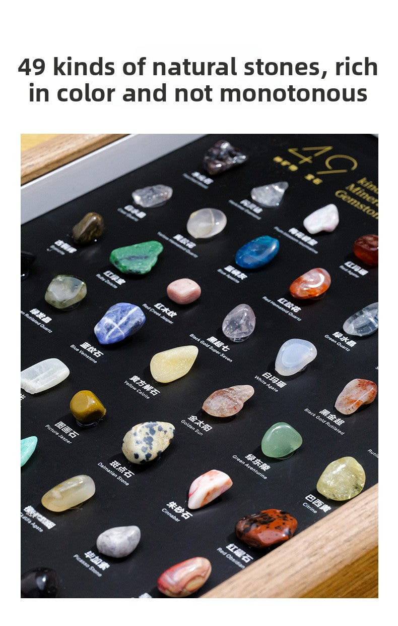 zensoullab Natural Crystal Raw Stone Mineral Specimen Frame Ornament Bilingual Science Popularization Children's Gift Home Desktop Display