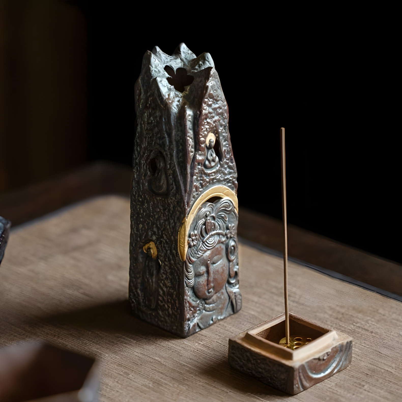 Zensoullab | Zensoullab “Sacred Rock Guardian” Vintage Clay Incense Holder