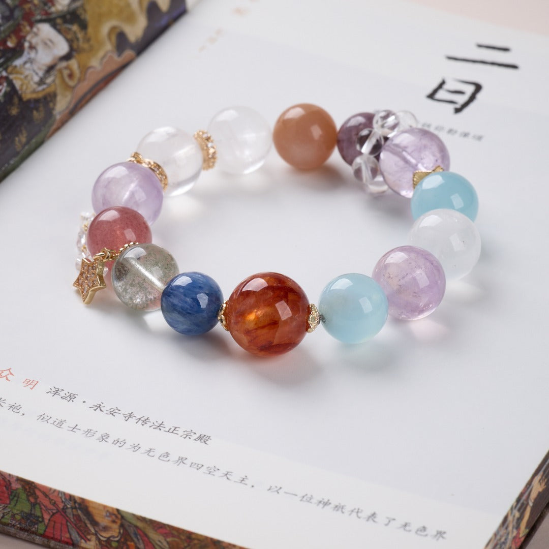 zensoullab Natural Large Point Crystal Bracelet Star Moon Fairy Princess High-end Crystal Bracelet