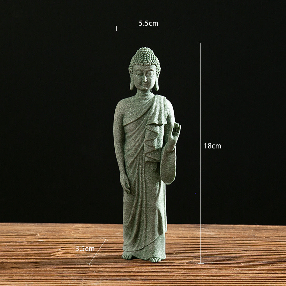 zensoullab Desktop Chinese Style Northern Wei Dynasty Buddha Statue Buddha Micro Landscape Fish Tank Landscaping Rockery Desktop Ornament Tea Pet Incense Decoration
