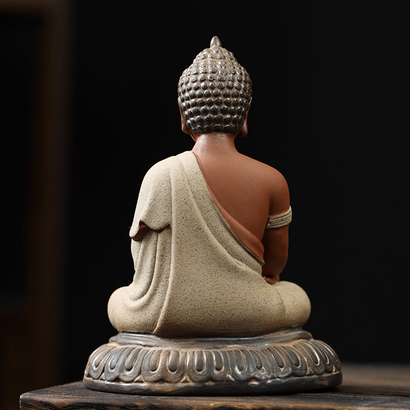 Zensoullab Zen Ceramic Sakyamuni Buddha Ornaments Vairocana Buddha Home Living Room Entrance Decorations Worship Furnishings