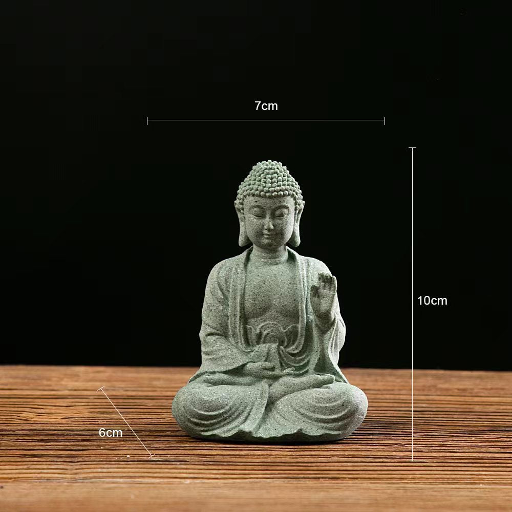 zensoullab New Buddha Statue Crafts Zen Fish Tank Landscape Ornament New Chinese Style Creative Entrance Home Decoration