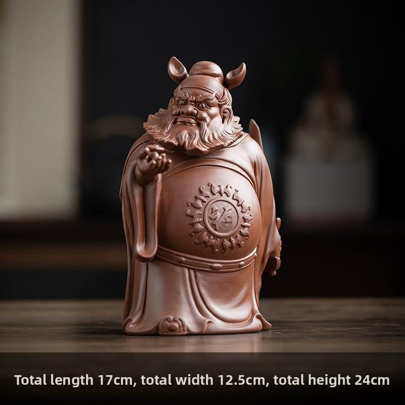 zensoullab Zen Style Chinese Purple Clay Zhongkui Blessing Figurine Creative Home Living Room Study Entrance Craft Decoration Ornament