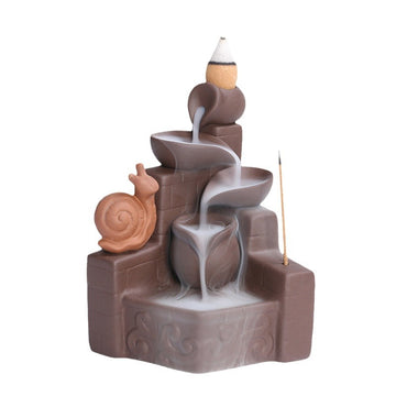 zensoullab Purple Clay Backflow Incense Burner Craft Ornament Creative Animal Sandalwood Backflow Incense Burner Home Decoration