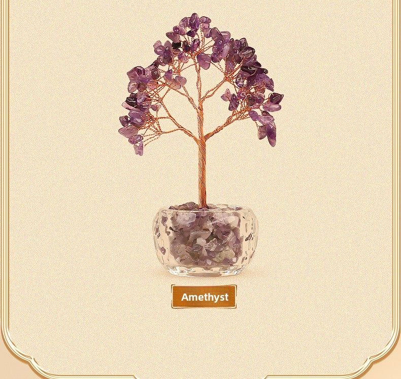 zensoullab Natural Crystal Tree Citrine Money Tree Crystal Tree of Life Wealth Tree Office Crystal Ornament