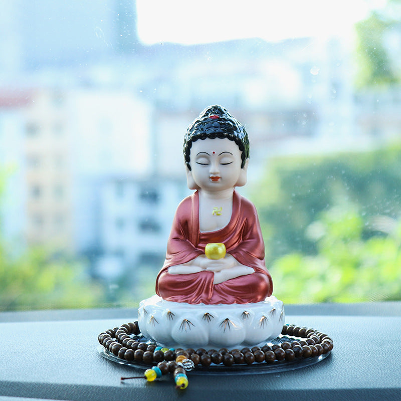 zensoullab Creative Buddhist Car Perfume Ornament Ceramic Cute Guanyin Bodhisattva Peace Buddha Statue Maitreya Buddha Car Accessories