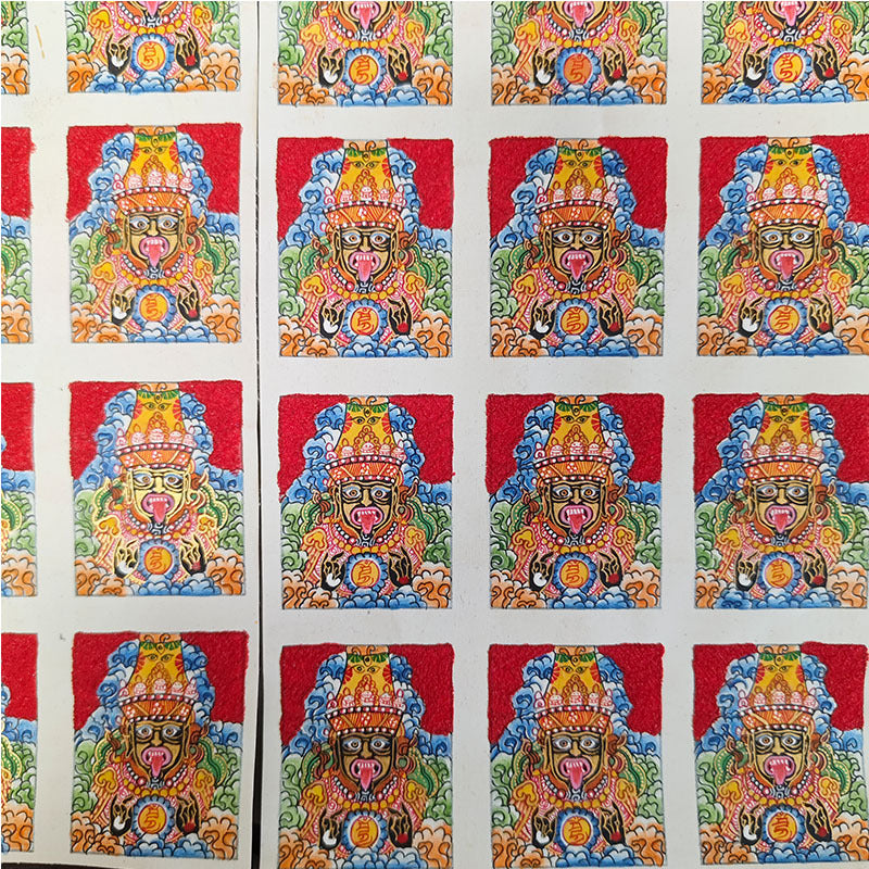 zensoullab Nepal Hand-painted Zakiram Small Thangka Gawu Box Painting Core Tibetan Thangka Tibetan Goddess of Wealth Necklace Pendant