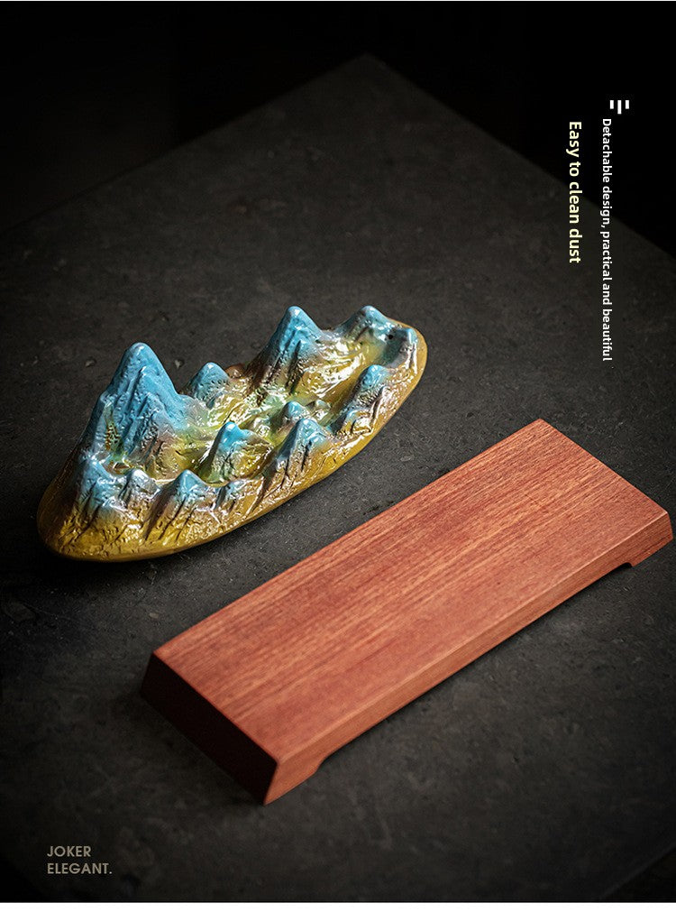 Zensoullab Thousand-Li Landscape Large Ceramic Flowback Incense Burner Home Indoor Incense Stick and Base Creative Aromatherapy Aromatherapy Stove Tea Ceremony Decoration